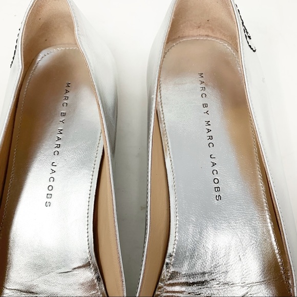 MARC BY MARC JACOBS ICONIC MOUSE FLATS Silver - Picture 4 of 8